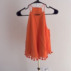 Tory Burch Lindsay Tassel Hem Tank Top (Size 4)